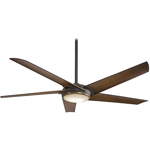 Minka-Aire F617L-ORB/AB  Raptor 60" Ceiling Fan with LED Light  Oil Rubbed Bronze and Antique Brass Finish with Toned Tobacco Blades - B01BDL8SJ4
